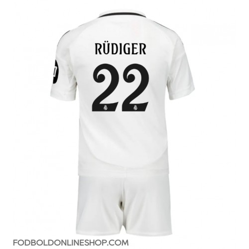 Real Madrid Antonio Rudiger #22 Hjemme Trøje Børn 2024-25 Kortærmet (+ Korte bukser)